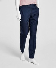 Calvin Klein Men's Blue X Slim-Fit Flat-Front Performance Dress Pants Sz 40W 32L