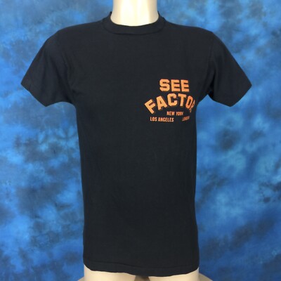 vtg 1985 LIVE AID CONCERT SEE FACTOR CREW TOUR T-Shirt XS/S single