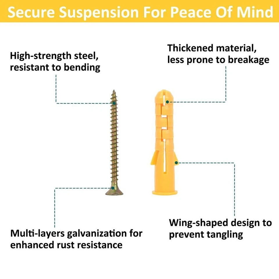 Self Drilling Expansion Screw Plastic Wall Screws New Expansion Tube Nails - image 4 of 4