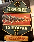 VINTAGE GENESEE 12 HORSE ALE VACUFORM BEER SIGN GENESEE BREWING CO ROCHESTER NY
