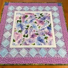 Handmade Quilted Table Topper Spring Lilacs Home Decor