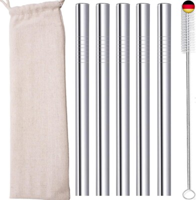 Bubble Tea Strohhalme Edelstahl Strohhalm Wiederverwendbar Boba Straw Metall