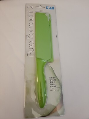 Kai Pure Komachi 2 5.5'' Hollow Ground Nakiri Knife with Sheath - Green