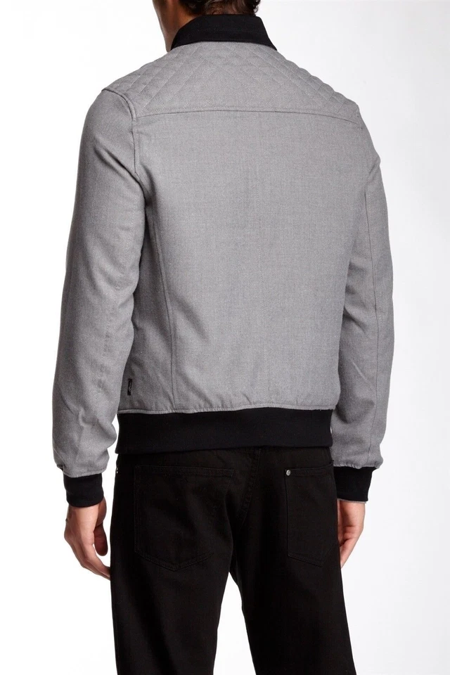 Howe Mens Blood Front zip Bomber Jacket Grey Size Medium - Image 3 of 3