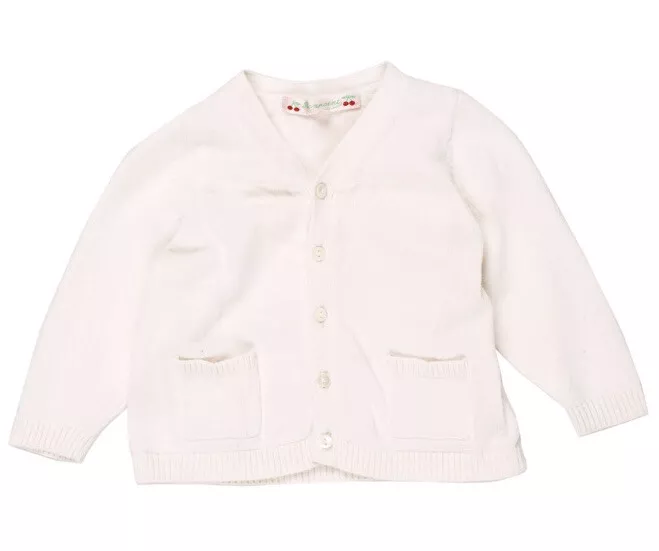 Bonpoint baby boy girl ivory cotton cardigan sweater 12m 12 months