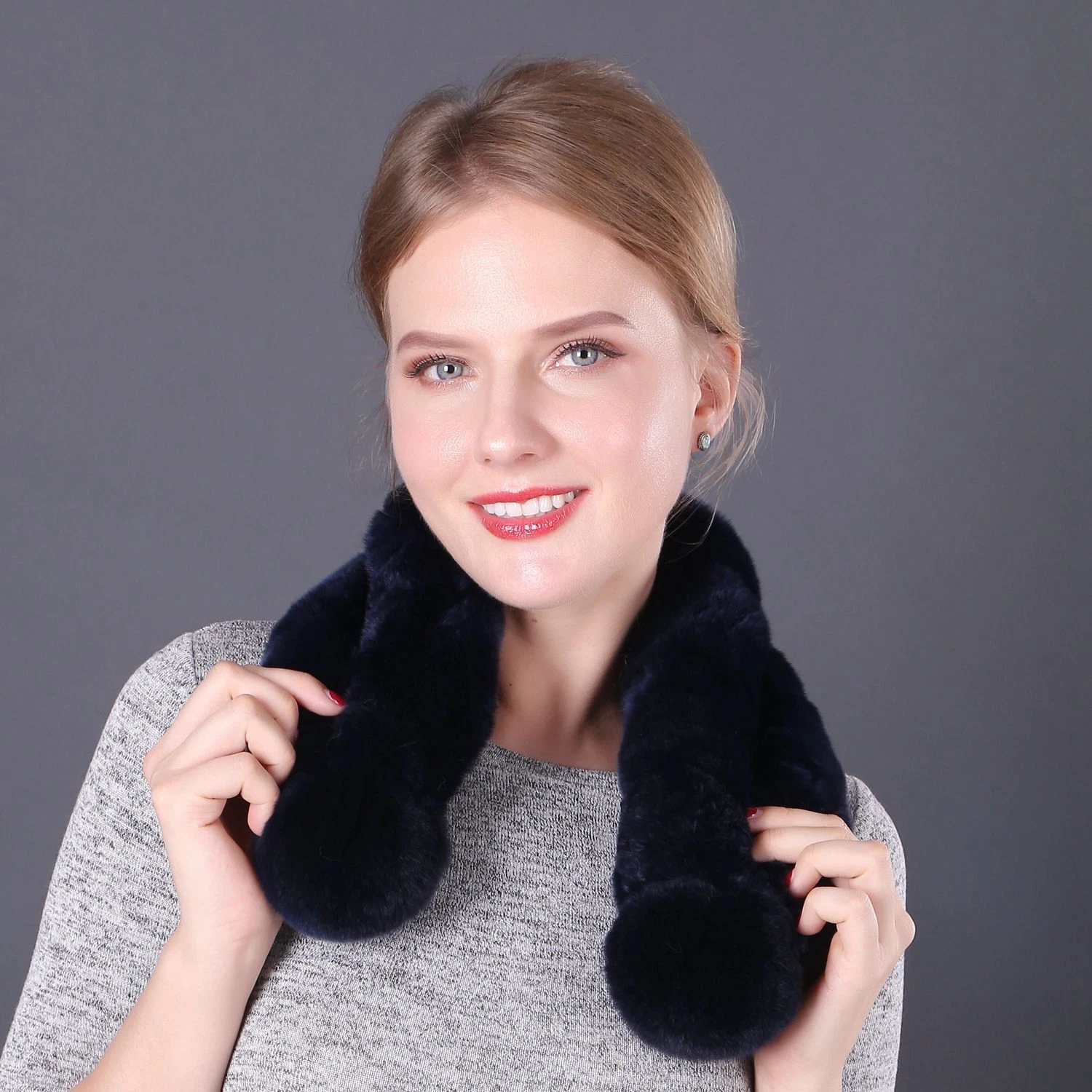 New Rabbit Fur Scarf Women Winter Warm Soft Furry Scarves Casual Female Lady