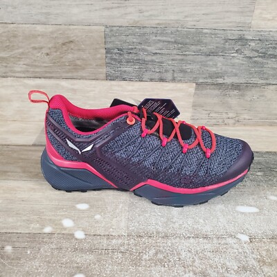 Salewa Dropline GTX Womens Shoes Sz 7 Ombre Blue Virtual Pink Trekking Sneakers