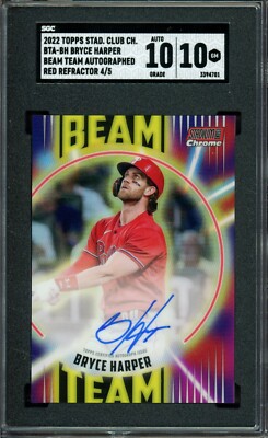 BRYCE HARPER ~ 2022 Stadium Club Chrome Beam Team Red #BH (#4/5 
