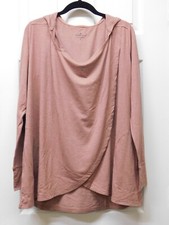 Cuddl Duds Brushed Knit Hoodie Tunic-Mink Heather-Small-New-A452066