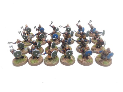 Warhammer Herr der Ringe Zwergenkrieger mit Handwaffe x 24 bemalt Kunststoff