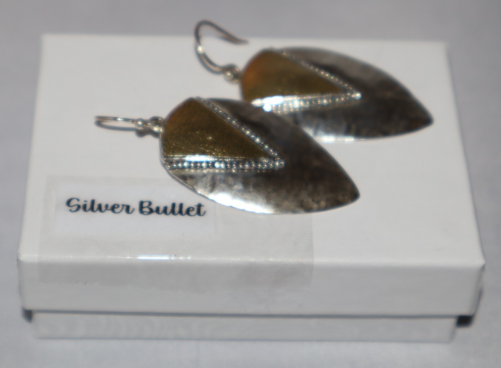 Silpada Sterling Silver & Brass Hammered Teardrop Treasure Drop Earrings W3377