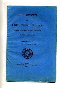 Rendiconti Della Reale Accademia Dei Lincei Tip Accademia 19 Vol Vii N 12 Ebay