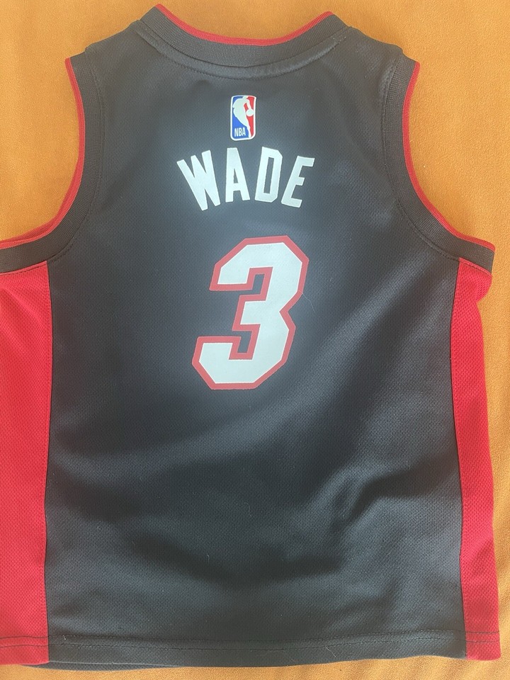 Miami Heat Basketball Jersey Kid's Nike NBA Icon Top Wade 3 Medium(5