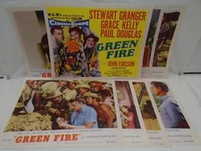 1954 GREEN FIRE GRACE KELLY ORIGINAL MOVIE LOBBY CARD SET OF 8 FREE SHIPPING FU