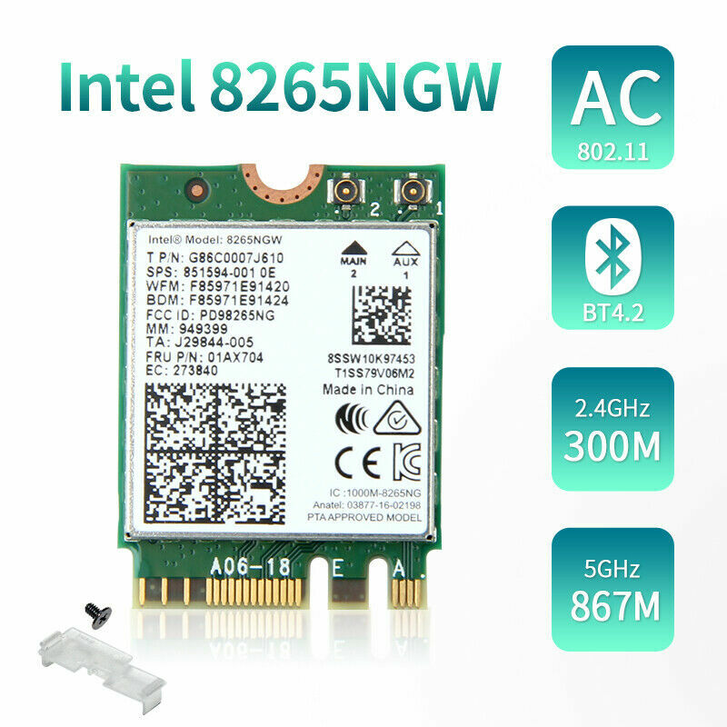 Intel 8265NGW 8265ac M.2 NGFF WiFi Network Card Dual Band M.2 WiFi