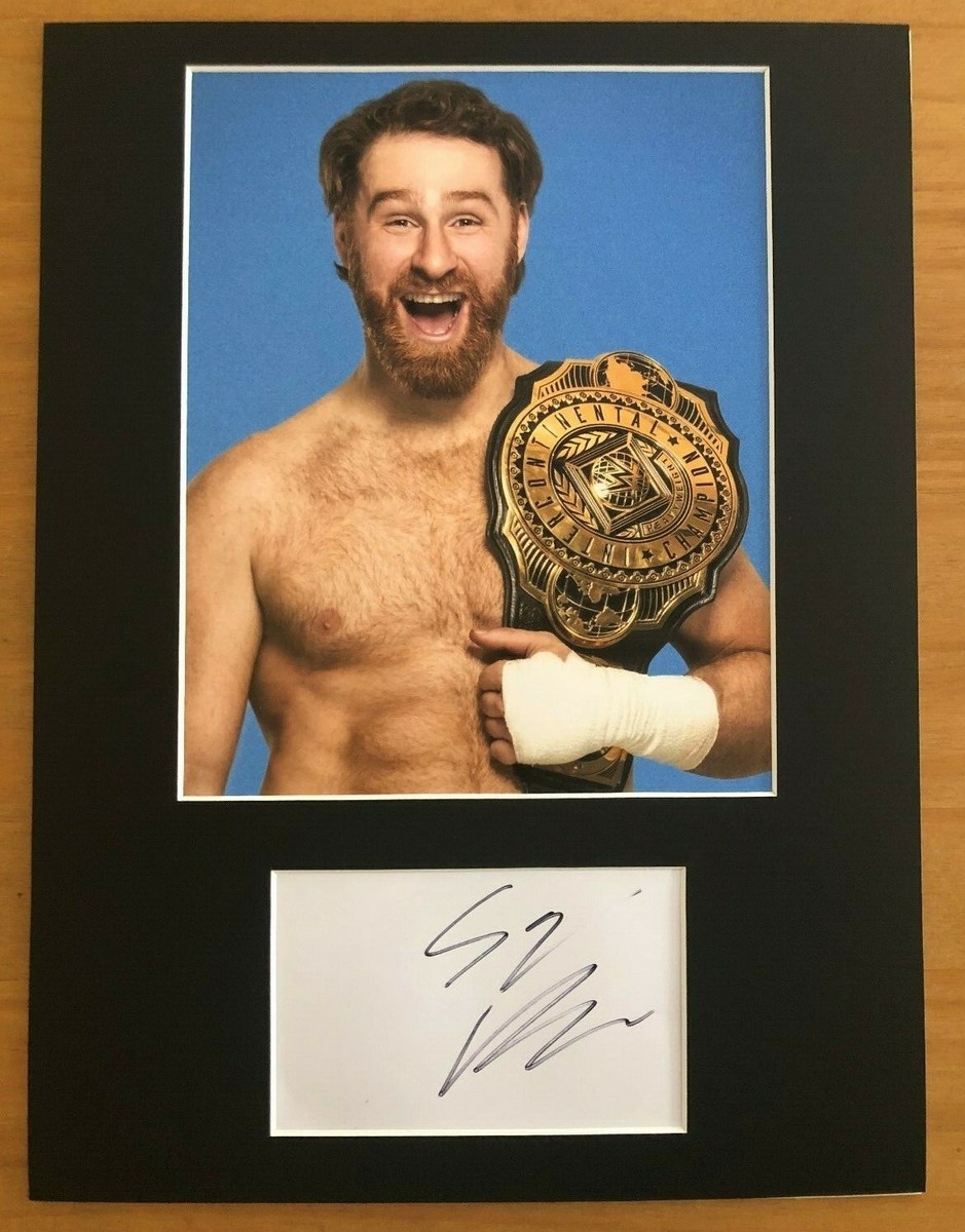 Sami Zayn (WWE) **HAND SIGNED** 16x12 mounted display