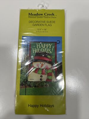 Meadow Creek Decorative Suede Christmas Garden Flag ''Snowman'' 12.5'' x 18'' / New