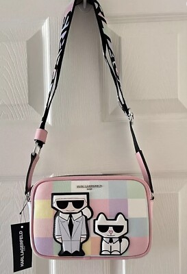 NWT KARL LAGERFELD PARIS MAYBELLE CROSSBODY CAMERA BAG PURSE  display picture 2