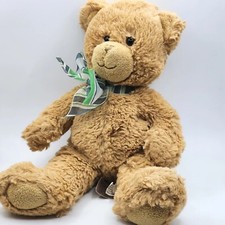 Dean Tan Teddy Bear Light Brown Navy Green White Striped Bow First  Main  1794