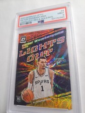 Victor Wembanyama 2023-24 Panini Donruss Optic RC Lights Out Gold Red /99 PSA 9
