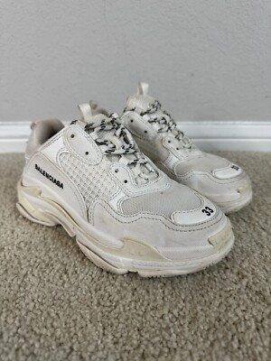 Balenciaga Triple S White Women's Athletic Shoes Low Top
