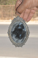 Vintage Antimony Oval Shape Handcrafted Vanity Decorative Mirror,Collectible