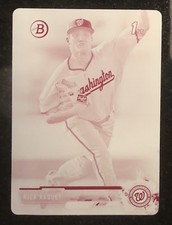 2017 Bowman Draft 1/1 Nick Raquet Rookie RC Printing Plate Washington Nationals