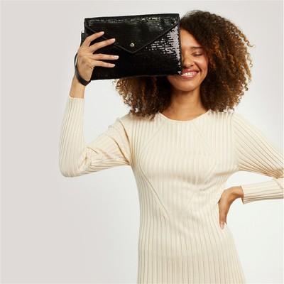 Fiorelli Womens Ophelia Sequin Envelope Clutch Bag Pouches