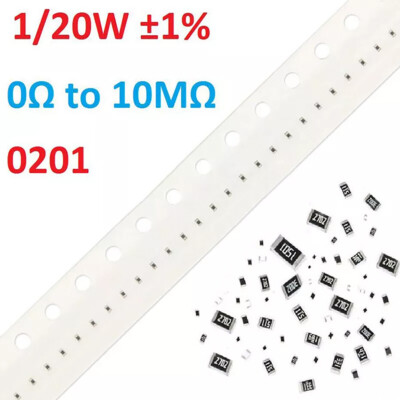0201 SMD Widerstände 1/20W ±1% 170 Werte Optionaler Widerstandsbereich 0Ω ~ 10MΩ
