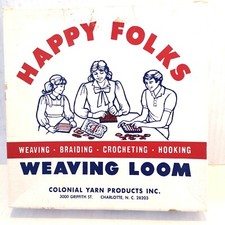 Happy Folks Vintage Weaving Loom In Original Box W/Instructions On Back 