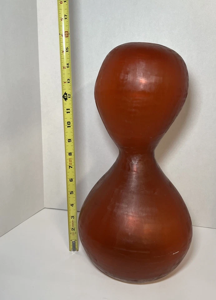 Textured Orange Irregular Hourglass Shaped Vase Unbranded Made in India - Image 3 of 4