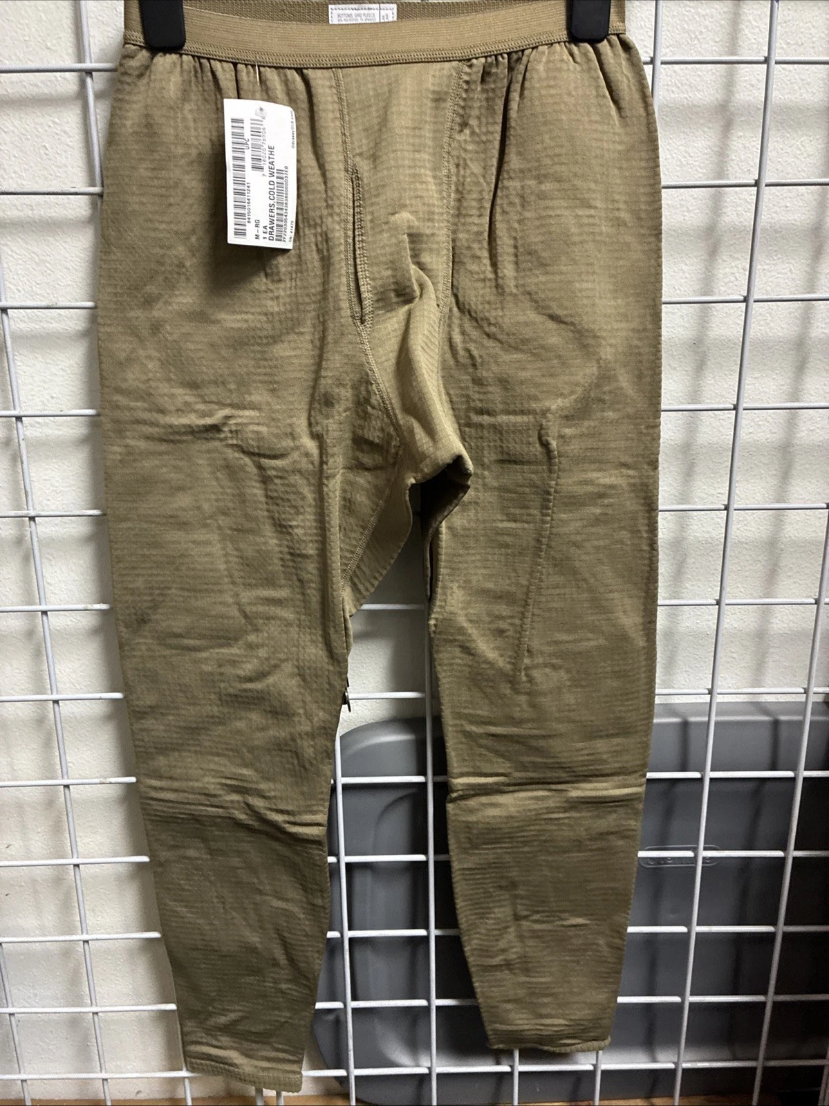 GEN 3 USGI MEDIUM REGULAR BROWN GRID FLEECE WAFFLE PANTS MID WEIGHT DRAWERS