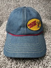 Vintage Disney Hat Cap Strapback One Size Blue Denim Adjustable Mickey Mouse