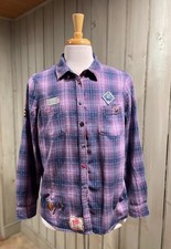 Upcycled One-of-a-kind Distressed Womens Shirt XL