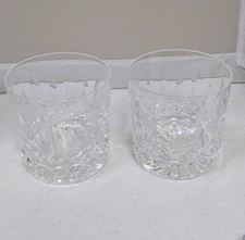 Waterford Ireland Crystal Lismore Old Fashioned Whiskey Rocks Glasses Set of 2