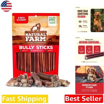 All-Stage Bully Sticks 6'' - 5 Count, Digestible Beef for Training, Dental