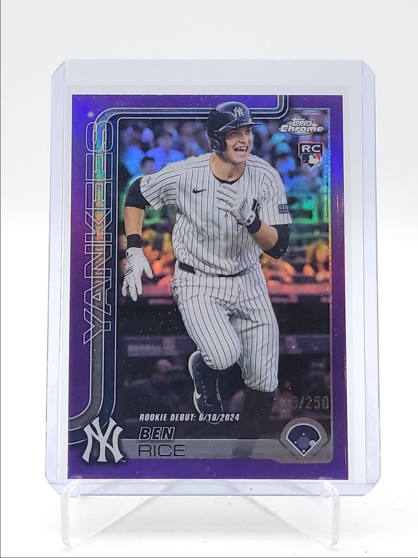 BEN RICE 2025 TOPPS CHROME UPDATE ROOKIE DEBUT PURPLE RC /250 Q4450