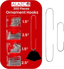 300 Silver Christmas Holiday Ornament Hooks Hanger Sturdy Metal Wire for All the
