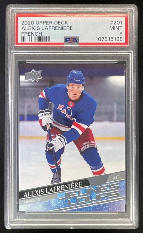 2020-21 Upper Deck French #201 Alexis Lafreniere Young Guns RC PSA 9