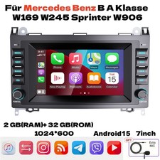 7" 2+32G Autoradio F&uuml;r Mercedes-Benz A/B-Klasse W169 W245 GPS Nav Android 15 DAB