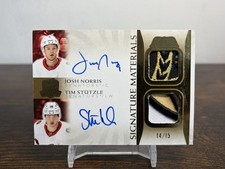 2021-22 The Cup Dual Signature Materials /15 Josh Norris Tim Stutzle Patch Auto