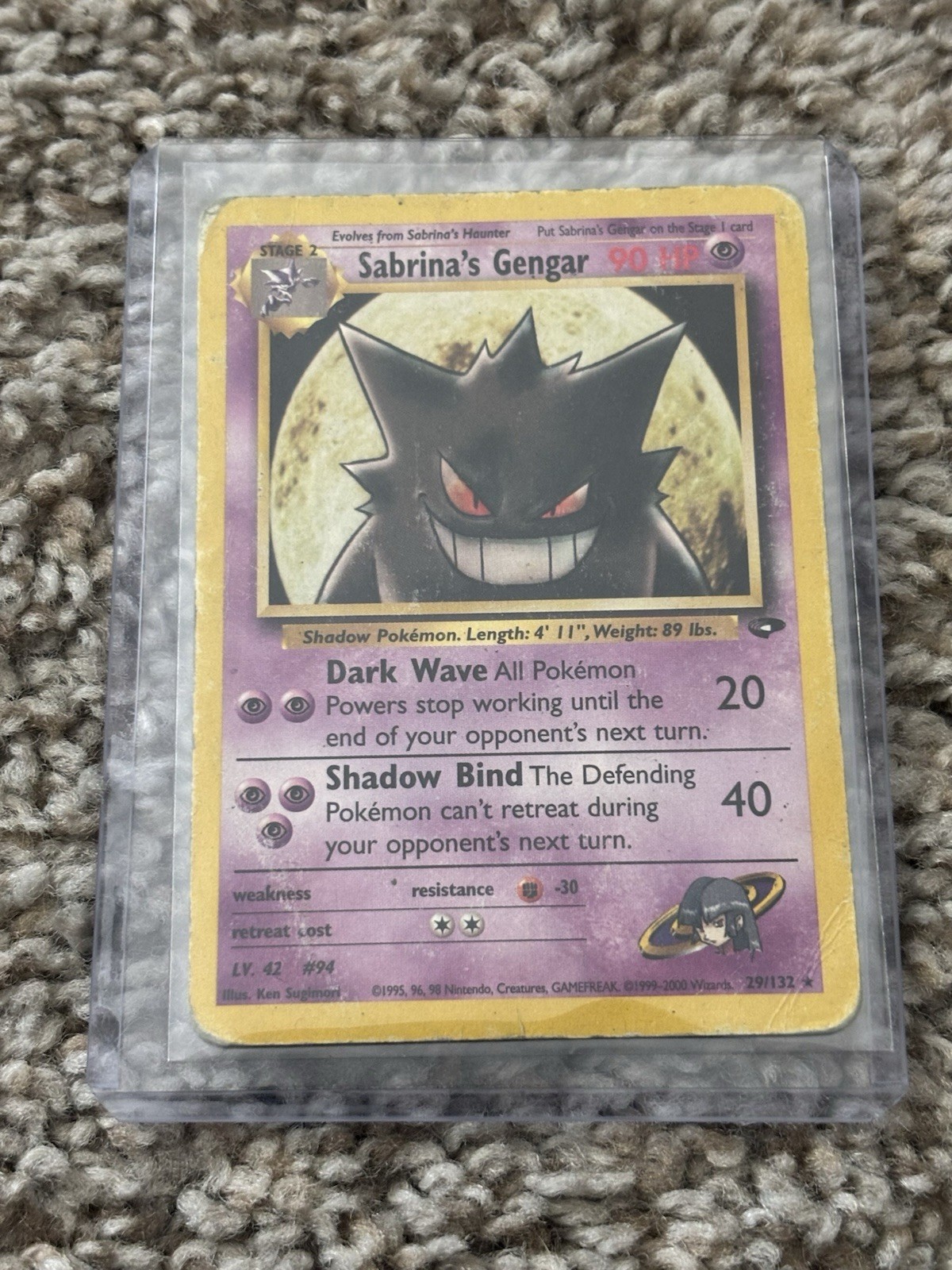 Sabrina's Gengar 29/132 Gym Challenge Regular @1995,1996,1998 Pokemon - DAMAGED