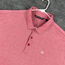 Travis Mathew Polo Shirt Mens 3XL Red Short Sleeve Casual Comfort Golf Outdoor