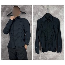Valentino Black Pleated Bib Formal Shirt Tuxedo Style Size 41/16 M