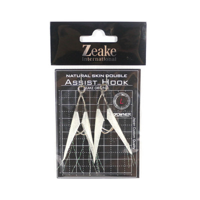 Zeake Assist Hook Double Fish Skin SLJ 2 per pack L (Size 3) (3070)