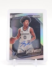 JAYLEN WELLS 2024-25 PANINI PRIZM BLACK ROOKIE SILVER AUTO #34 GRIZZLIES Q6846