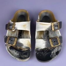 Birkenstock Arizona EVA Marbled Black White Gold Sandals Kids Size 30 US 12-12.5