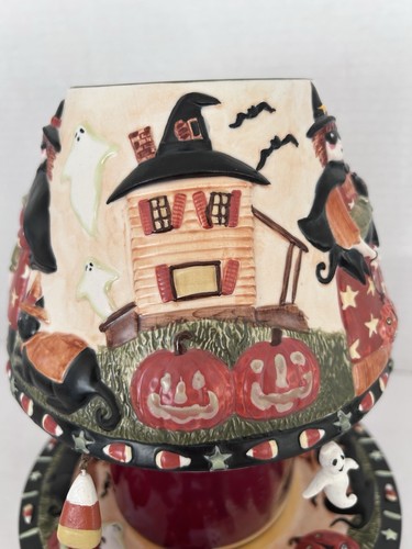 Vintage Rare Yankee Candle Teresa Kogut Halloween Shade/Plate Glow In The Dark - Afbeelding 4 van 12