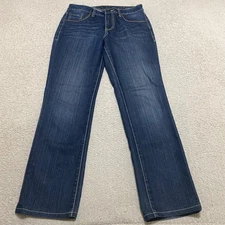 Jag Womens sz 8 Jeans Blue Denim Dark Wash Straight Leg High Rise