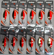 12 Pack, South Bend Kast A Way Shud-L Spoon 2/5 oz  Gold/Orange SBKM25-GOR, NEW!
